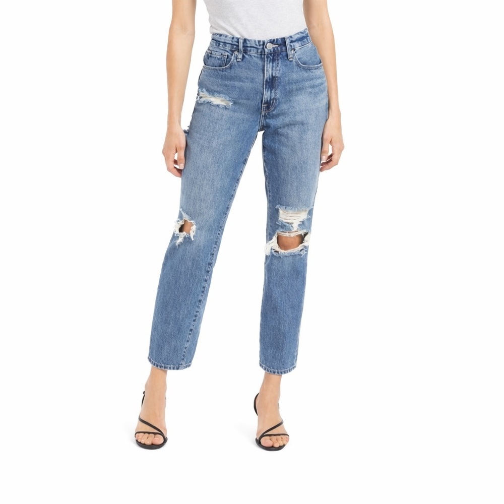 GA 8/29 Good Vintage straight leg Distressed 0164 Ripped Jeans American blue484